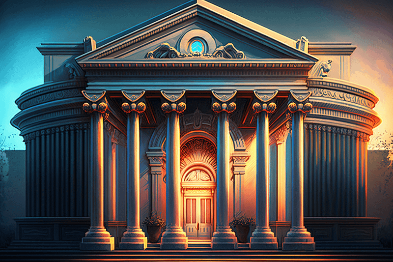 Data scarcity -- Halls of Justice, generated by Midjourney
