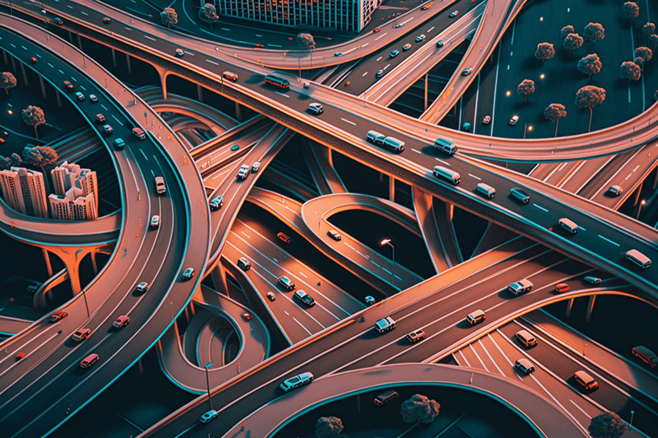 Data Scarcity - moving traffic image, generated in Midjourney